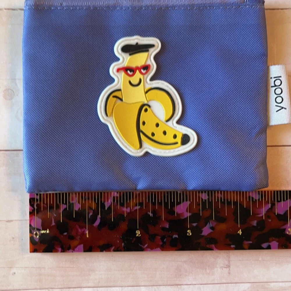 Yoobi Deep Periwinkle & Bananas Case & Coin Pouch